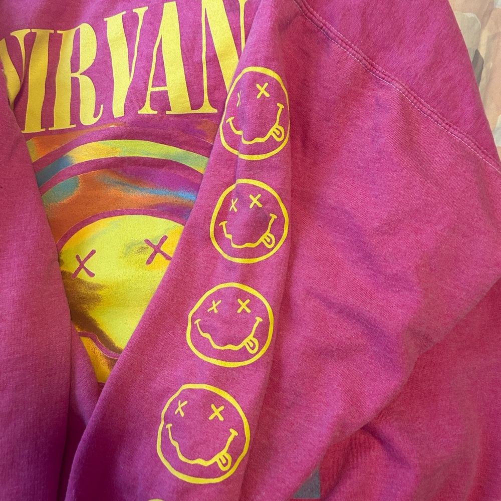 Brand new never worn pink nirvana crewneck